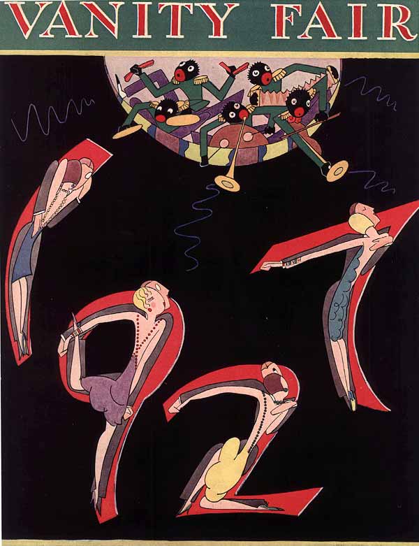 1927 BLACK AMERICAN JAZZ BAND + DANCING FLAPPER POSTER