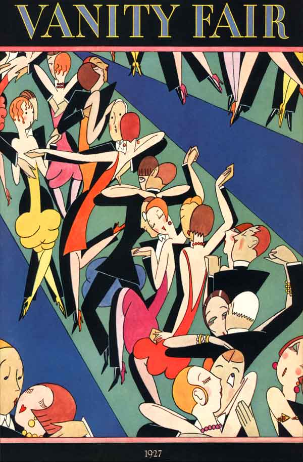 1927 ART DECO POSTER JAZZ DANCING FLAPPERS ART by FISH